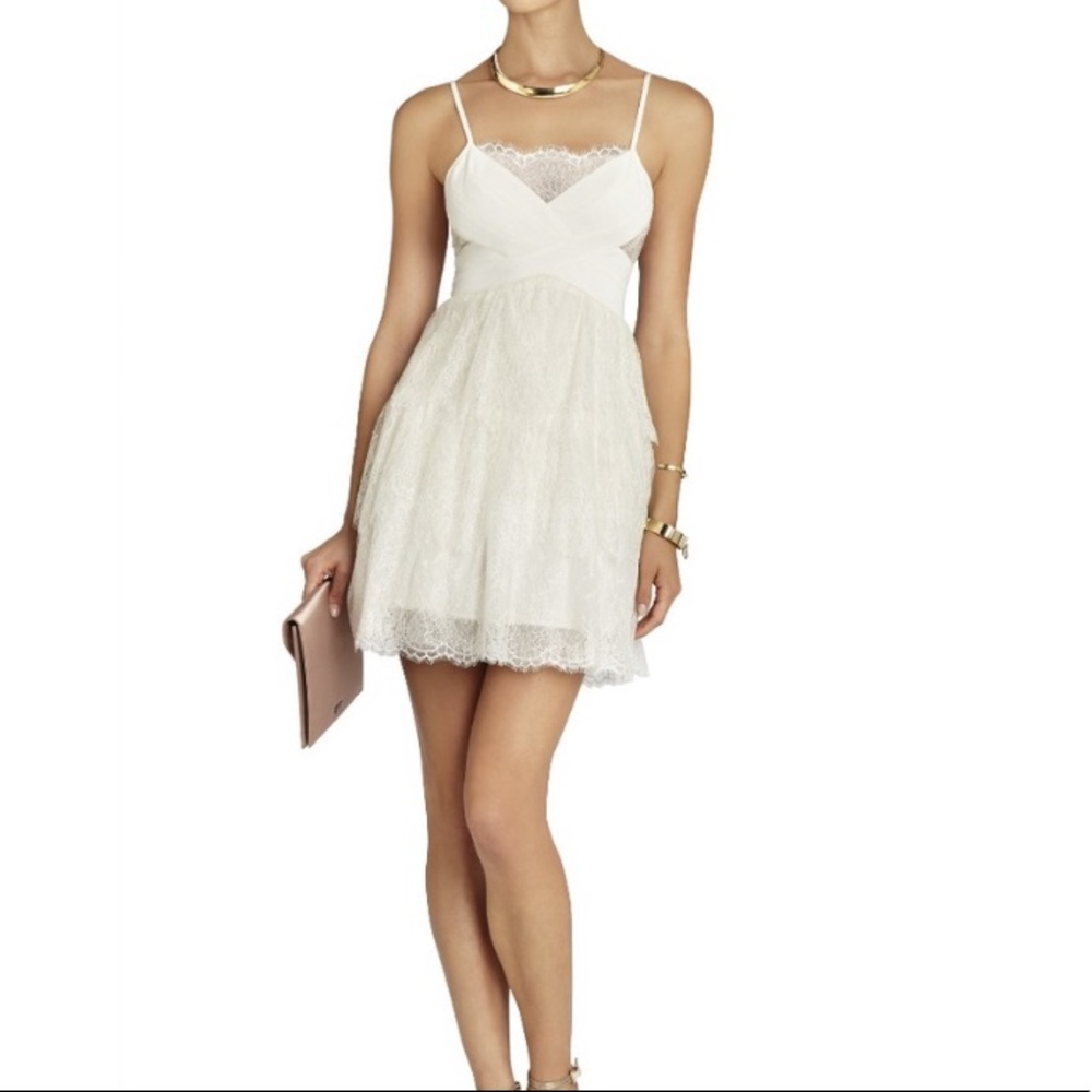 BCBG White lace dress